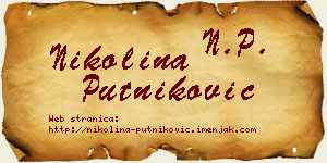 Nikolina Putniković vizit kartica